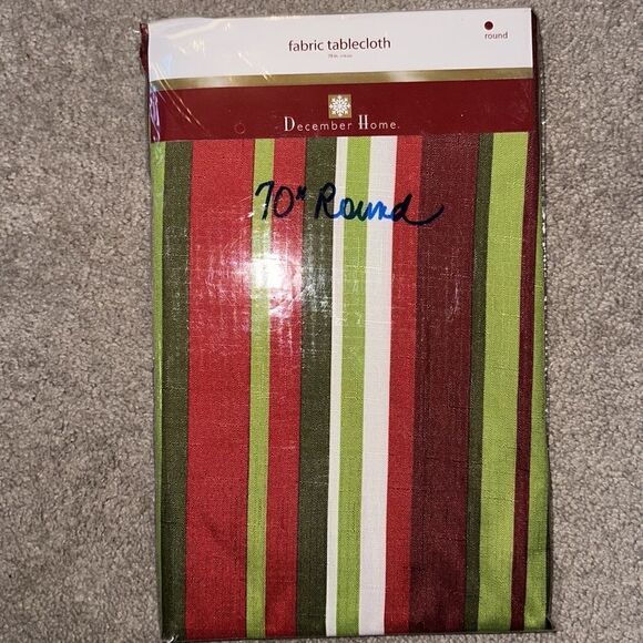 Edison Holiday Striped Christmas Tablecloth! - Picture 4 of 4